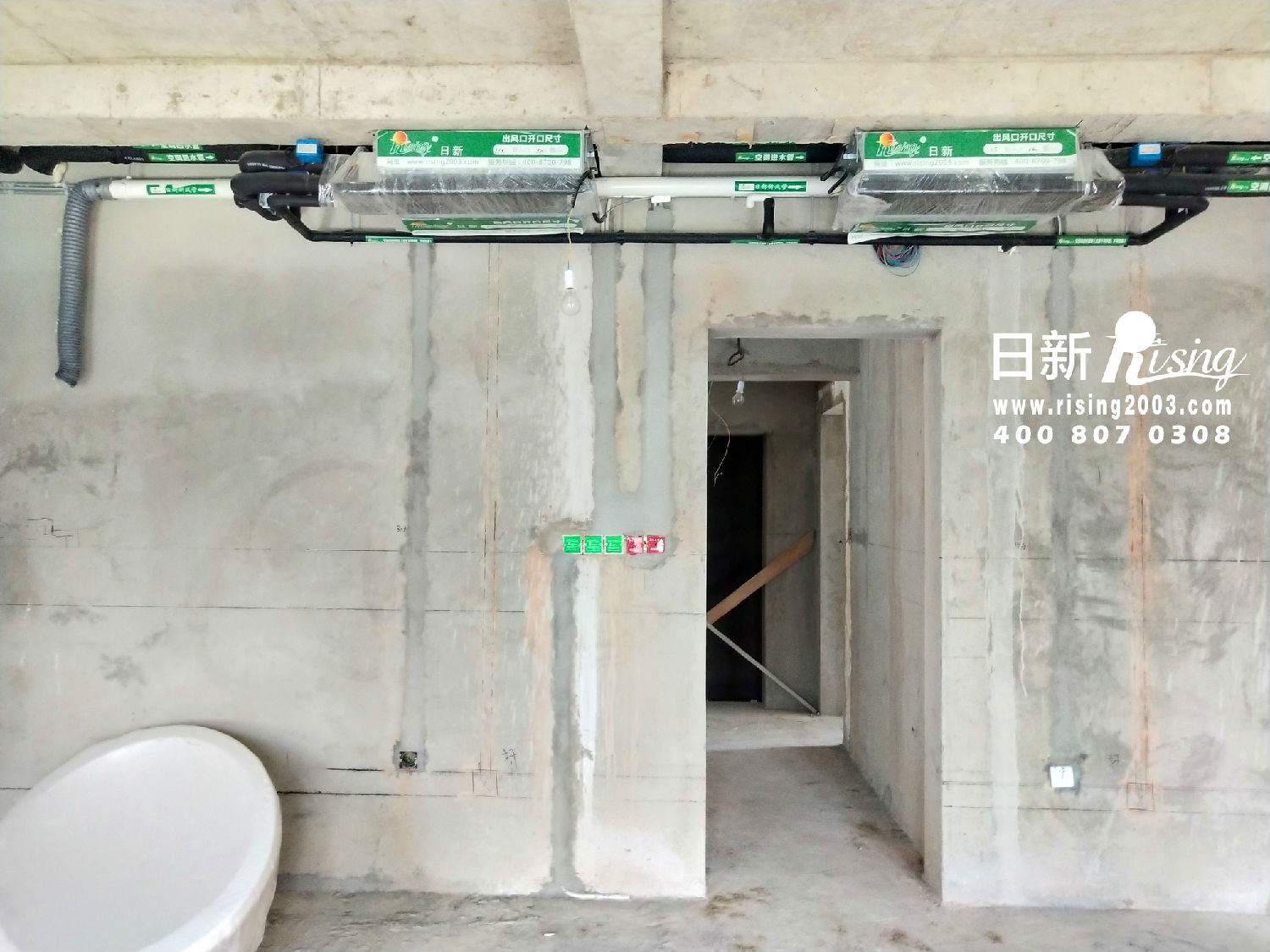 风冷热泵系统：富春山居秀隐居#项目空调阶段