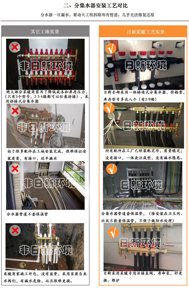 日新环境别墅地暖安装对比