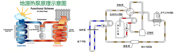 地源热泵系统-水循环实现供暖供冷