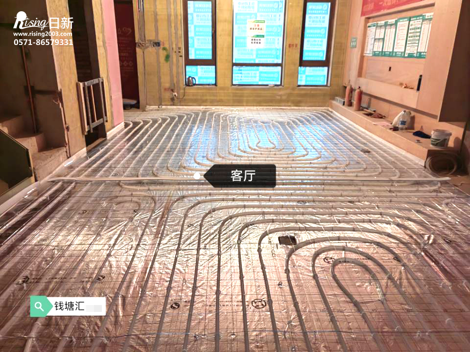 钱塘汇风冷热泵系统项目地暖阶段【日新环境】