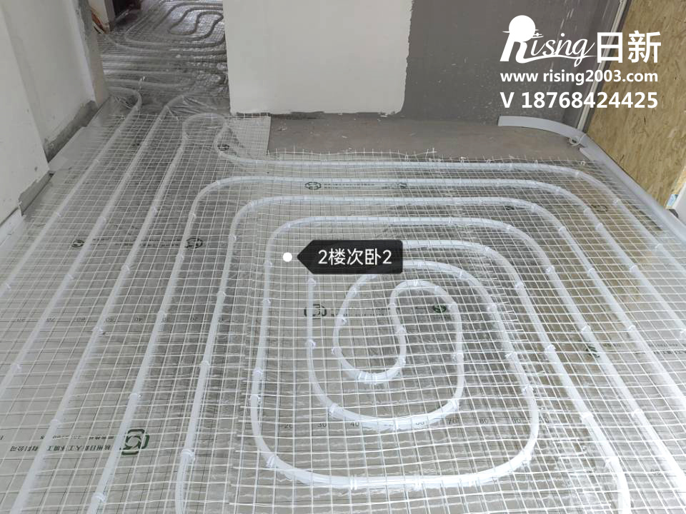 安吉龙悦江南别墅风冷热泵系统项目地暖安装现场【日新环境】