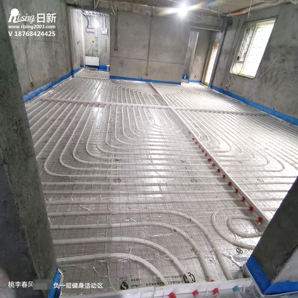 临安桃李春风别墅地源热泵项目地暖阶段