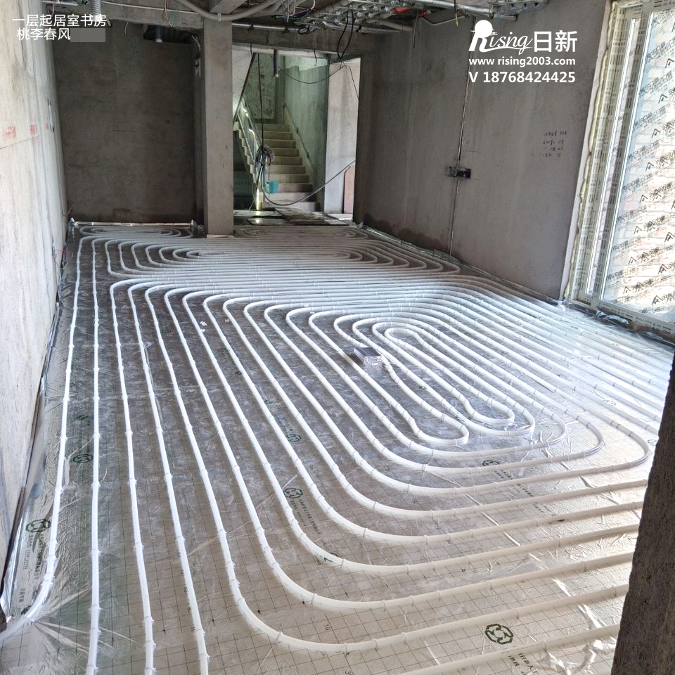 临安桃李春风别墅地源热泵项目地暖阶段