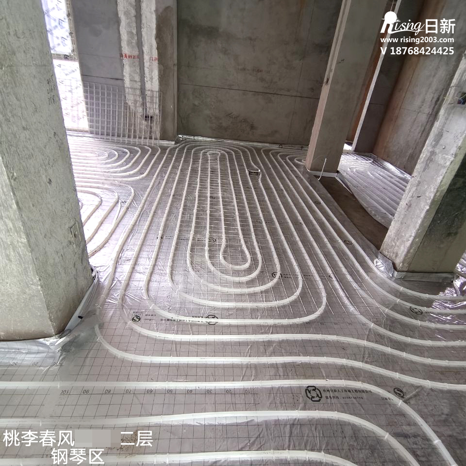 临安桃李春风别墅地源热泵项目地暖阶段