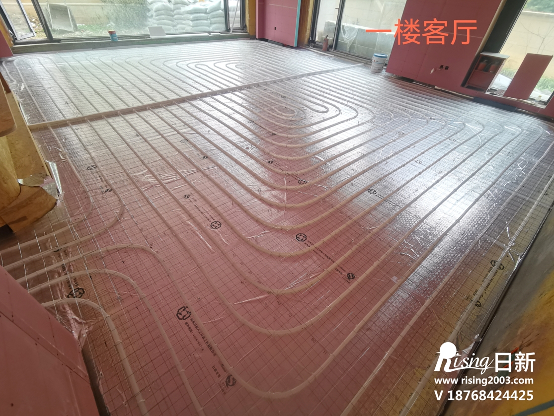 景瑞原墅别墅地源热泵项目地暖阶段